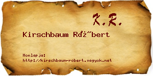 Kirschbaum Róbert névjegykártya